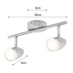 Vector 2 Bar LED Spotlight - Satin Nickel -Luxe Light Shop 12810128 1404843073148588