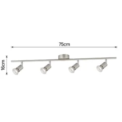 Rochdale 4 Lamp Spotlight Bar - Brushed Stainless Steel -Luxe Light Shop 12813665 1874843086172161