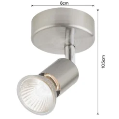 Rochdale 1x 35W Spotlight - Brushed Stainless Steel -Luxe Light Shop 12813666 8924843086003885