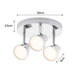 Apollo 3x 5W Round Plate LED Spotlight - Chrome -Luxe Light Shop 12813810 1244843087160541