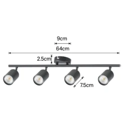 Travis 4 Light Spotlight Bar - Black -Luxe Light Shop 12817922 1014843359507162