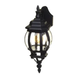 Lutec Canterbury E27 Outdoor Wall Lantern - Black -Luxe Light Shop 12819092 1504840987871118