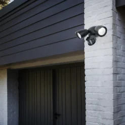 Lutec Shrimp Twin Head LED PIR Outdoor Wall Light - Black -Luxe Light Shop 12819180 1644952882750379