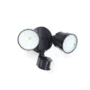 Lutec Shrimp Twin Head Outdoor LED PIR Wall Light - Black -Luxe Light Shop 12819186 1924831918990329