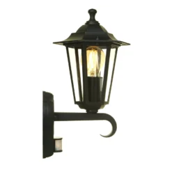 Lutec Corniche PIR Outdoor Wall Lantern - Black -Luxe Light Shop 12819204 7284832981468412
