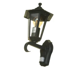 Lutec Corniche PIR Outdoor Wall Lantern - Black -Luxe Light Shop 12819204 8204832981700393