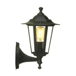 Lutec Corniche E27 Outdoor Wall Lantern - Black -Luxe Light Shop 12819209 3434832981832225