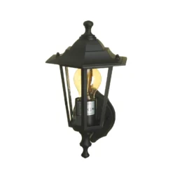 Lutec Corniche E27 Outdoor Wall Lantern - Black -Luxe Light Shop 12819209 8594832981749311