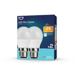 TCP LED Globe 25W BC Warm Light Bulb - 2 Pack 8 TCP LED Globe 25W BC Warm Light Bulb - 2 Pack -Luxe Light Shop 12824573 1534963830079956