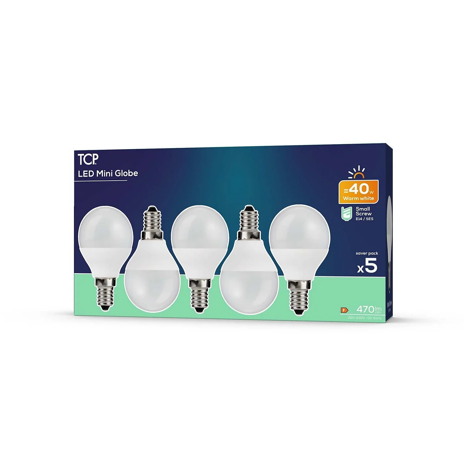 TCP LED Globe 40W SES Warm Non Dimmable Light Bulb - 5 Pack 4 TCP LED Globe 40W SES Warm Non Dimmable Light Bulb - 5 Pack - Image 2