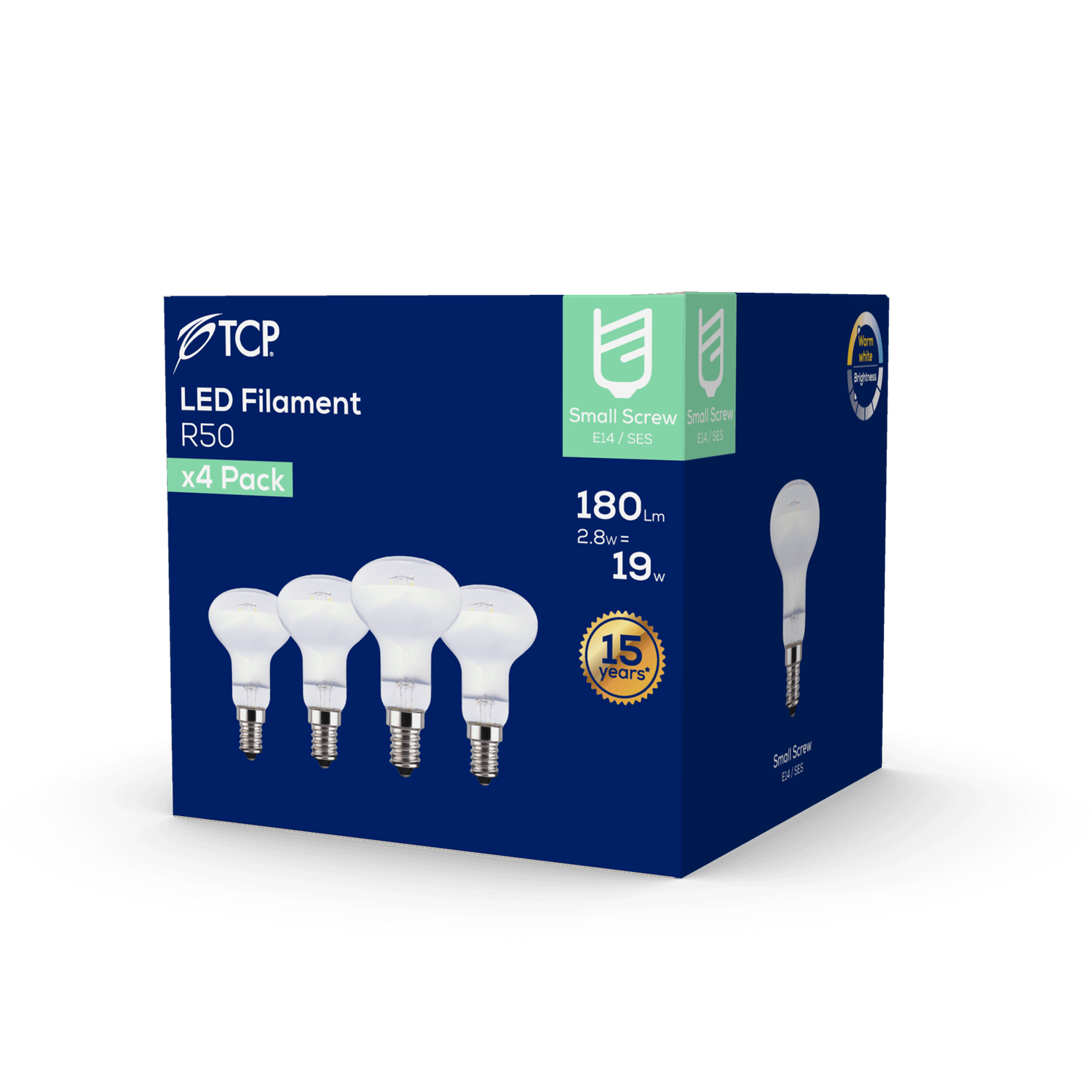 TCP Filament R50 25W Warm Light Bulb - 4 Pack 4 TCP Filament R50 25W Warm Light Bulb - 4 Pack - Image 2