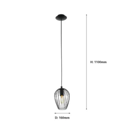 Eglo Newtown Pendant Ceiling Light - Black -Luxe Light Shop 12828084 5134832953479597
