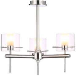 Gene Clear Cylinder 3 Light Flush - Chrome 6 Gene Clear Cylinder 3 Light Flush - Chrome -Luxe Light Shop 12832042 6294831960112379