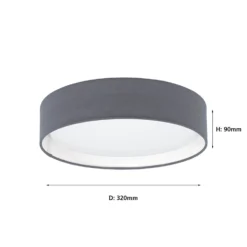 Eglo Pasteri Small Flush Light - Grey -Luxe Light Shop 12836405 2144833170062251