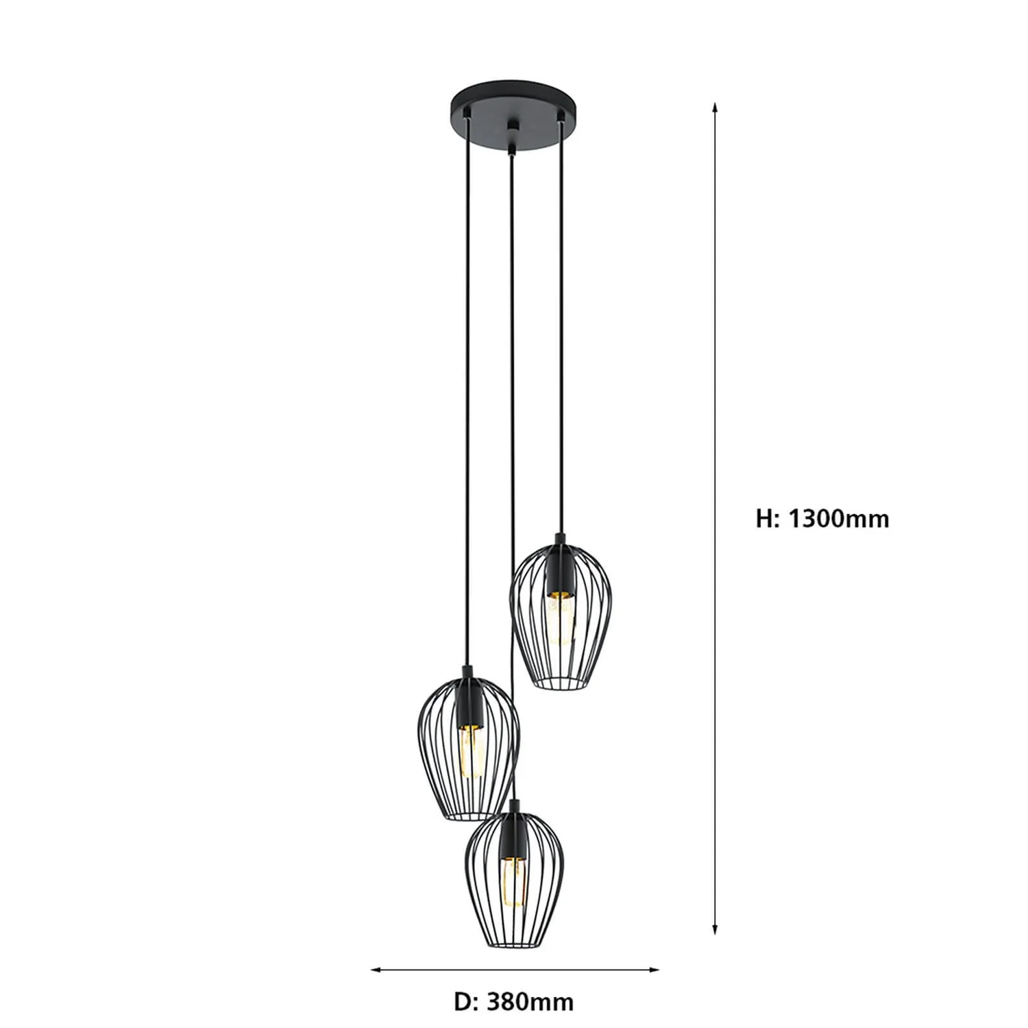 Eglo Newtown Pendant Light - Black 5 Eglo Newtown Pendant Light - Black - Image 3