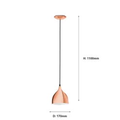 Eglo Coretto Pendant Light - Brushed Copper -Luxe Light Shop 12836705 1234833169162380