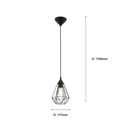 Eglo Tarbes Small Pendant Light - Black 8 Eglo Tarbes Small Pendant Light - Black -Luxe Light Shop 12836707 3934833169282890