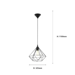 Eglo Tarbes Large Pendant Light - Black -Luxe Light Shop 12836708 1084833172298721