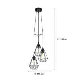 Eglo Tarbes 3 Light Cluster Pendant Light - Black 10 Eglo Tarbes 3 Light Cluster Pendant Light - Black -Luxe Light Shop 12836712 1784833169455192
