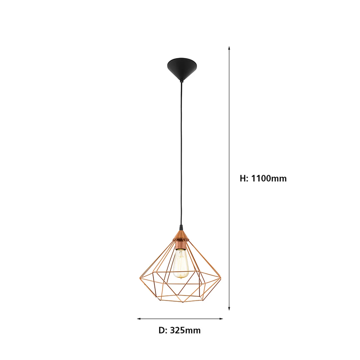 Eglo Tarbes Large Pendant Light - Copper 5 Eglo Tarbes Large Pendant Light - Copper - Image 3