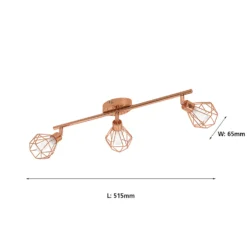 Eglo Zapata Triple Spotlight - Copper -Luxe Light Shop 12836886 1814833170666517