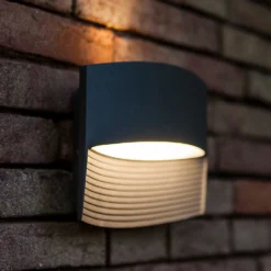Lutec Lotus LED Up & Down Outdoor Wall Light - Anthracite -Luxe Light Shop 12840633 2434952657077815
