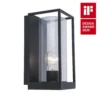 Lutec Flair Flush Outdoor Wall Light - Black -Luxe Light Shop 12840647 1164831603453047