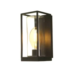 Lutec Flair Flush Outdoor Wall Light - Black -Luxe Light Shop 12840647 1194833194544990