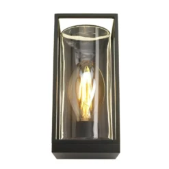 Lutec Flair Flush Outdoor Wall Light - Black -Luxe Light Shop 12840647 2104833194484918