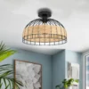 Eglo Anwick Black And Rattan Ceiling Light 1 Eglo Anwick Black And Rattan Ceiling Light -Luxe Light Shop 12879119 1544941006081759