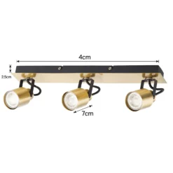 Lucy 3 Lamp Spotlight Plate - Gold & Black 12 Lucy 3 Lamp Spotlight Plate - Gold & Black -Luxe Light Shop 12882221 1804843518979659