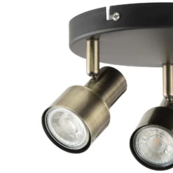 Noah 3 Lamp Spotlight Plate - Black & Antique Brass -Luxe Light Shop 12882222 2044843519113744