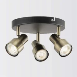 Noah 3 Lamp Spotlight Plate - Black & Antique Brass -Luxe Light Shop 12882222 9364843519083666