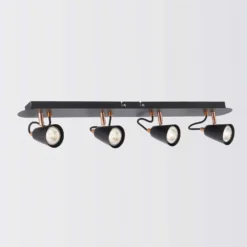 Emma 4 Lamp Spotlight Bar - Black & Copper -Luxe Light Shop 12882225 1914843519450953