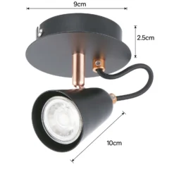 Emma Single Lamp Spotlight - Black & Copper -Luxe Light Shop 12882227 4824843519317123