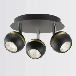Austin 3 Lamp Spotlight Plate - Black & Gold -Luxe Light Shop 12882230 9524843520183208