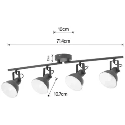 Alfie 4 Lamp Spotlight Bar - Grey -Luxe Light Shop 12882233 1314843520063664