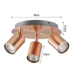 Rose 3 Lamp Spotlight Plate - Rose Gold -Luxe Light Shop 12882234 1574843521166152
