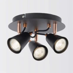 Emma 3 Lamp Spotlight Plate - Black & Copper 10 Emma 3 Lamp Spotlight Plate - Black & Copper -Luxe Light Shop 12882237 3454843519363494