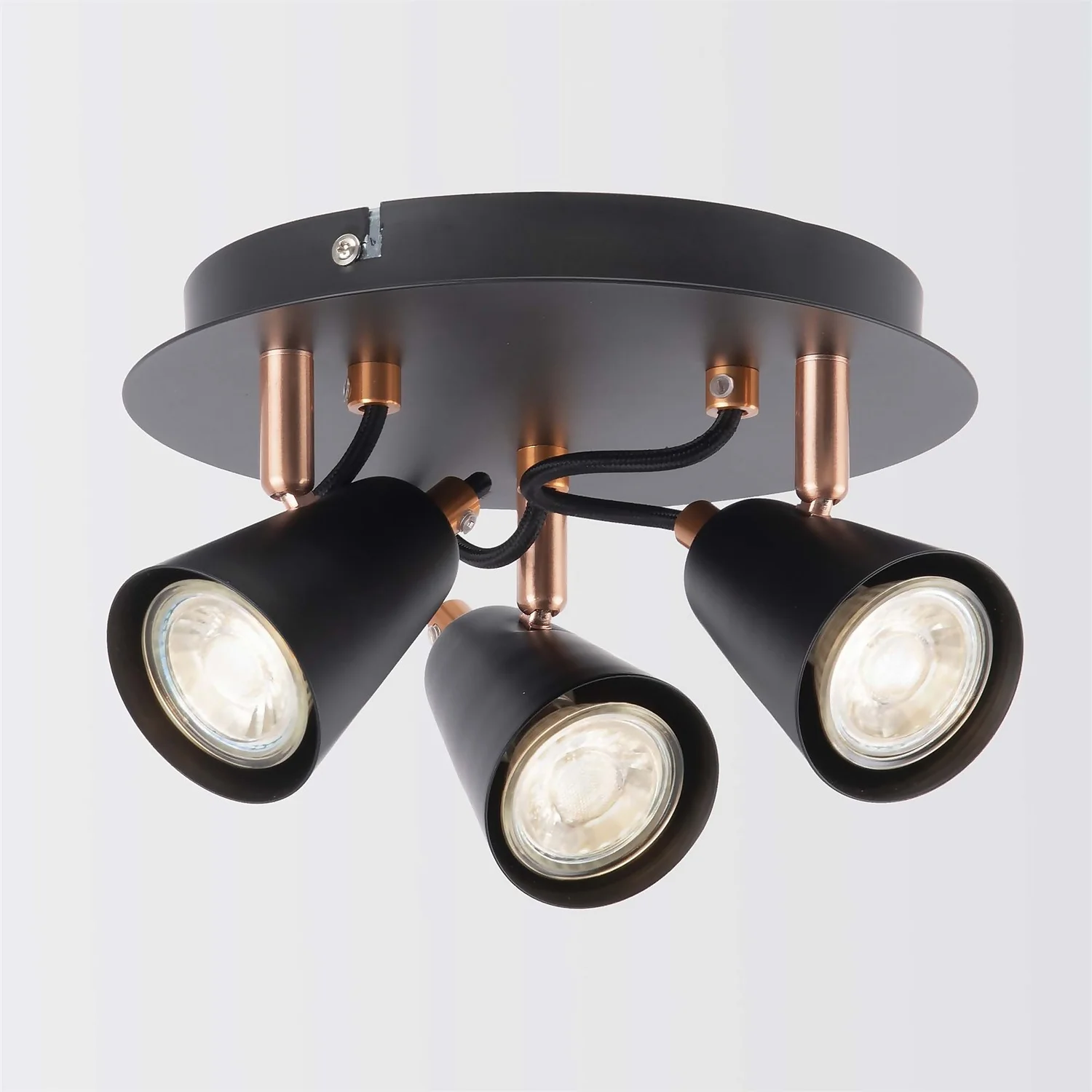 Emma 3 Lamp Spotlight Plate - Black & Copper 5 Emma 3 Lamp Spotlight Plate - Black & Copper - Image 3