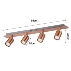 Rose 4 Lamp Spotlight Bar - Rose Gold -Luxe Light Shop 12882239 1134843521248592