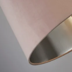 House Beautiful Samet Velvet Drum Shade - Pink - 45cm -Luxe Light Shop 12882893 6314861162927371