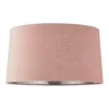 House Beautiful Samet Velvet Drum Shade - Pink - 45cm -Luxe Light Shop 12882893 7614861162278879