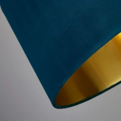 House Beautiful Samet Velvet Drum Shade - Teal - 45cm 11 House Beautiful Samet Velvet Drum Shade - Teal - 45cm -Luxe Light Shop 12882896 1814861119886728