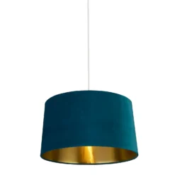 House Beautiful Samet Velvet Drum Shade - Teal - 45cm 9 House Beautiful Samet Velvet Drum Shade - Teal - 45cm -Luxe Light Shop 12882896 6234861119834831