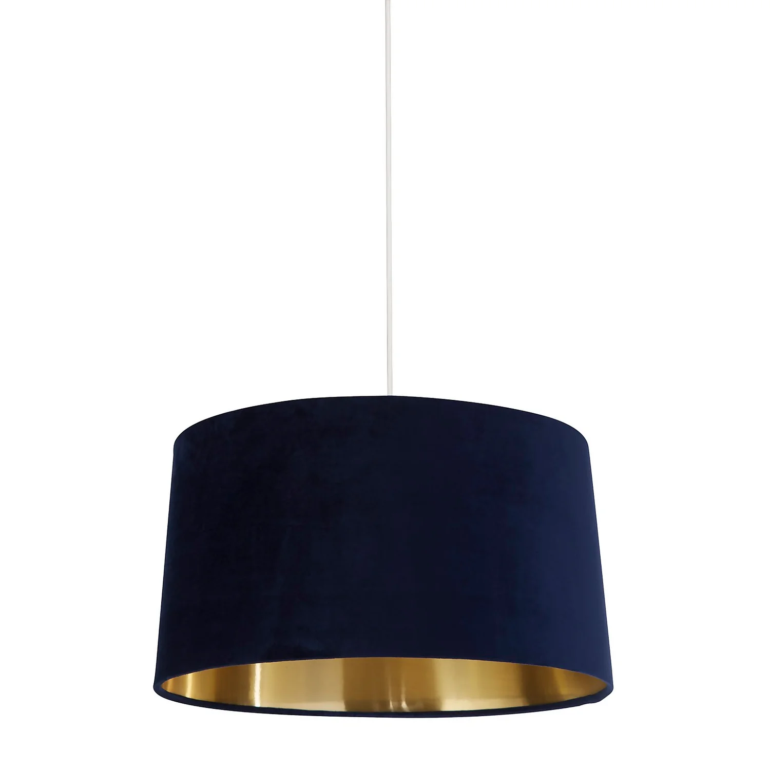 House Beautiful Samet Velvet Drum Shade - Navy - 45cm 4 House Beautiful Samet Velvet Drum Shade - Navy - 45cm - Image 2