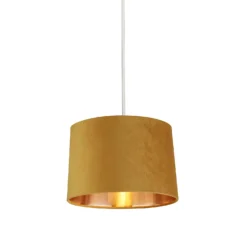 House Beautiful Samet Velvet Drum Shade -Ochre - 30cm 9 House Beautiful Samet Velvet Drum Shade -Ochre - 30cm -Luxe Light Shop 12882902 9344884447651108