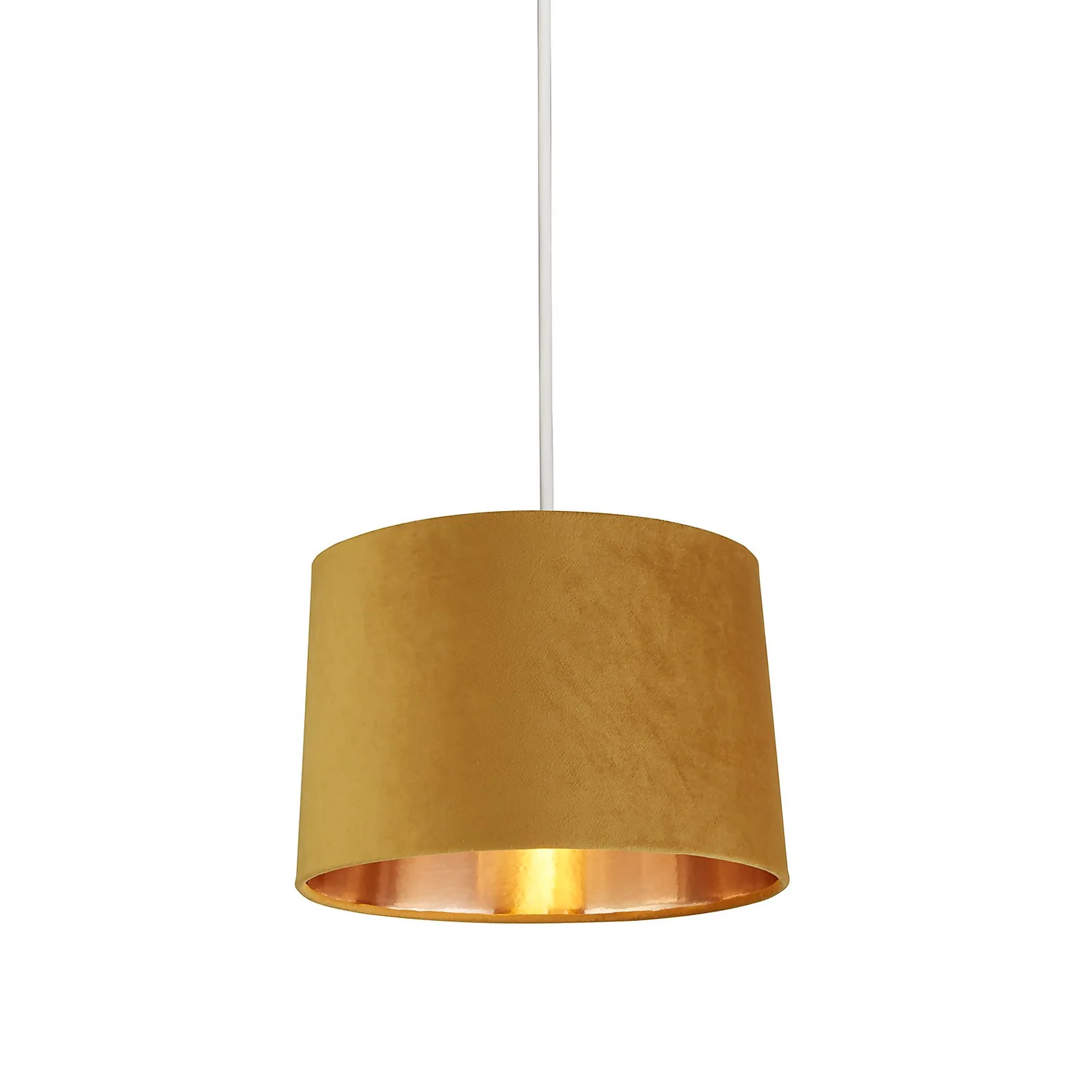 House Beautiful Samet Velvet Drum Shade -Ochre - 30cm 5 House Beautiful Samet Velvet Drum Shade -Ochre - 30cm - Image 3