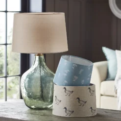 Country Living Annabelle Patterned Cotton Drum Lamp Shade - 25cm -Luxe Light Shop 12882915 2004861119709269