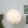 Hattie Feather Non-elec Light Shade - White 1 Hattie Feather Non-elec Light Shade - White -Luxe Light Shop 12886897 1325049847526211